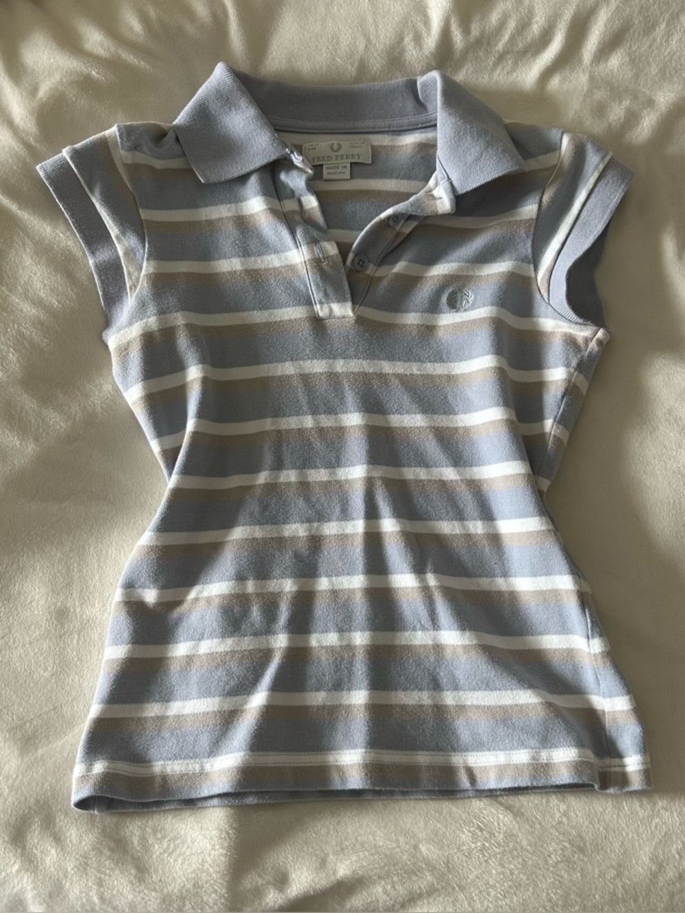y2k light purple striped polo top!